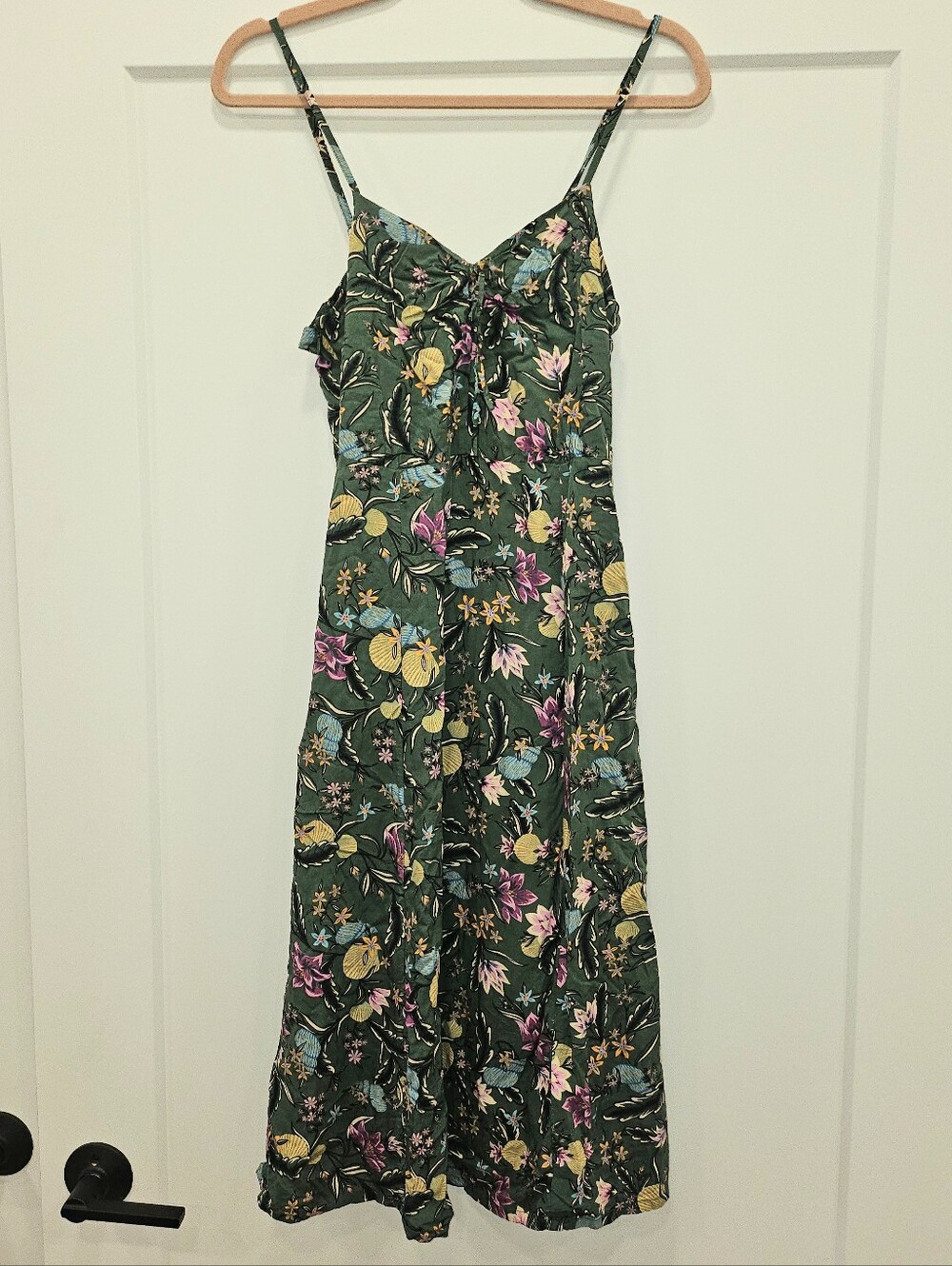 Tamga Designs Daria Midi Slip Dress Size Small Green Floral